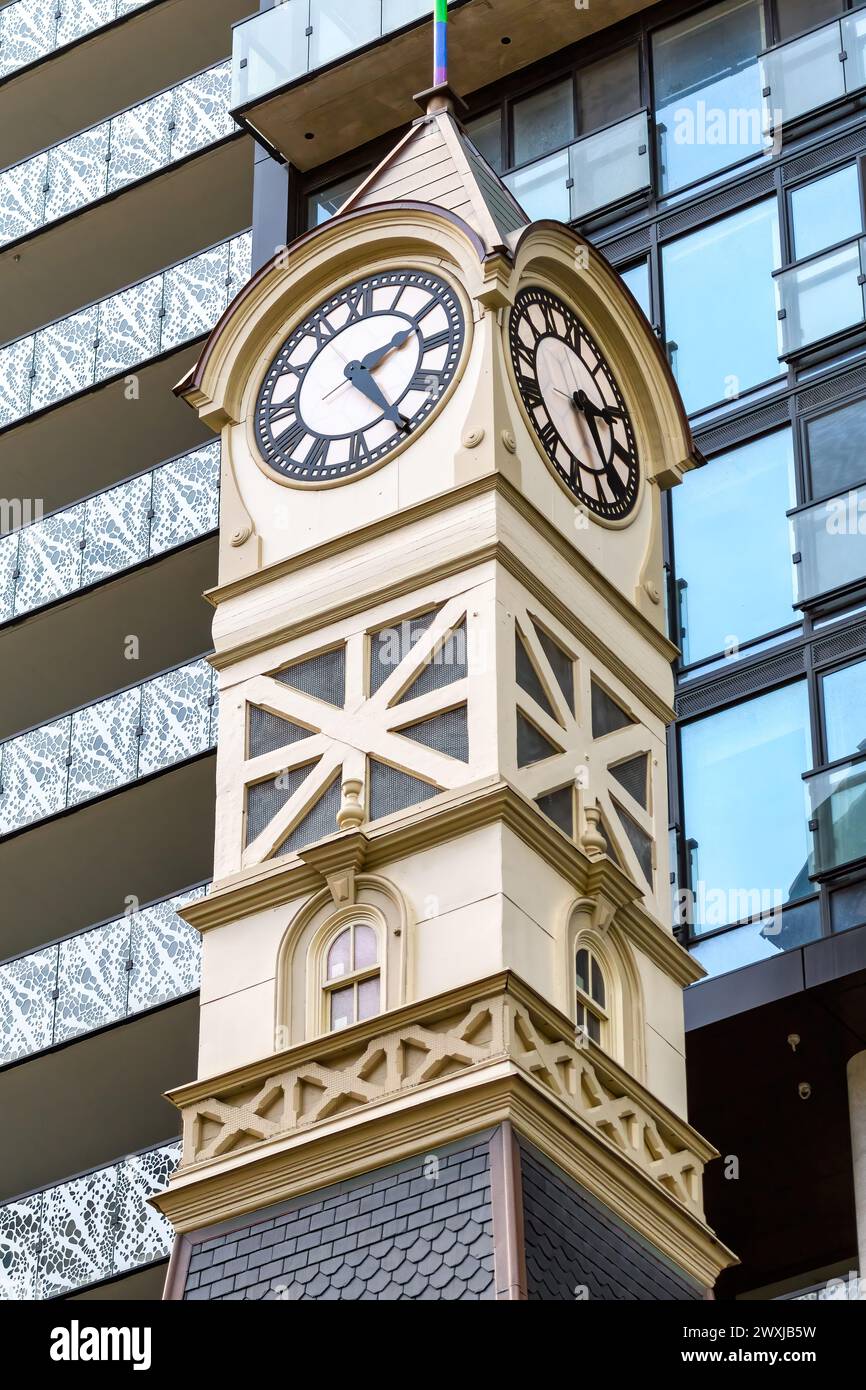 Heritage clock tower in Engine House Number 3, a former fire station in