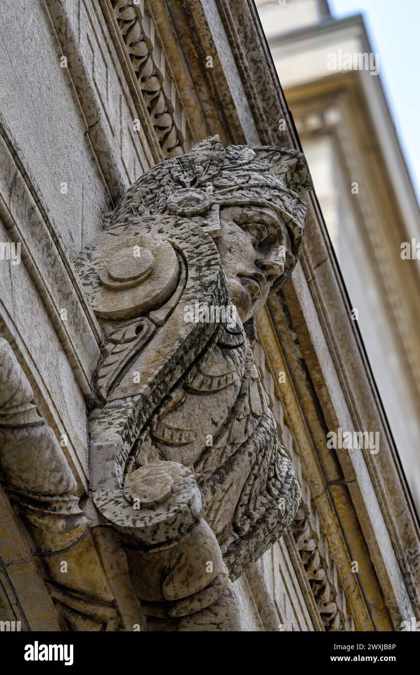 Decoration sculpture in College Park building in Toronto, Canada Stock Photo