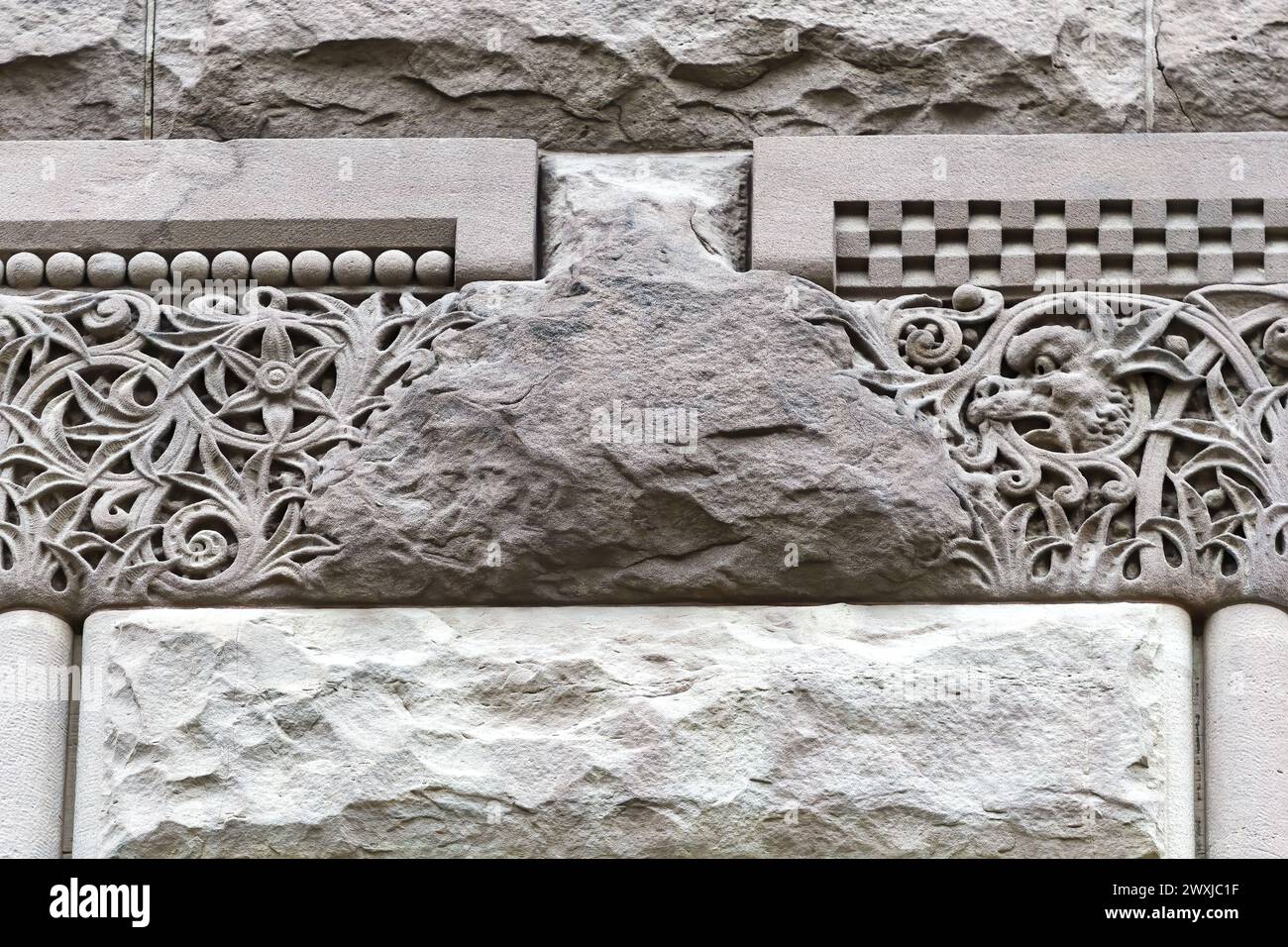 Colonial architectural features or details in Old City Hall Building (1898), Toronto, Canada. Part of a series. Stock Photo