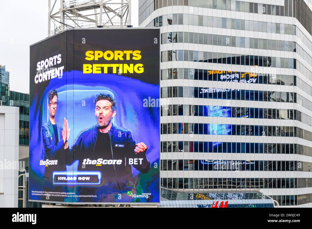 Large-scale advertisement screen in Yonge-Dundas Square, Toronto, Canada Stock Photo