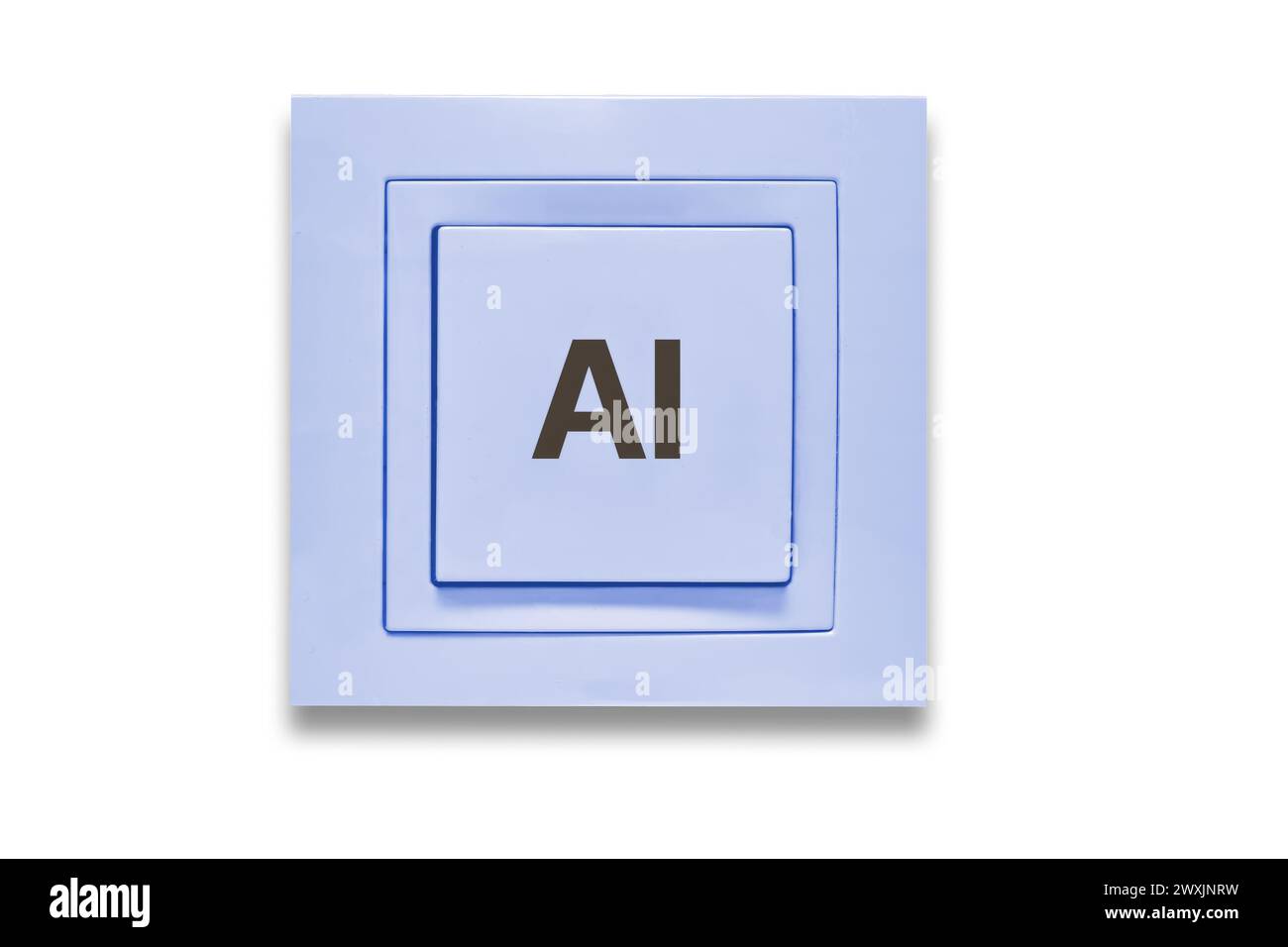 Switch with 'AI' label indicating artificial intelligence activation Stock Photo