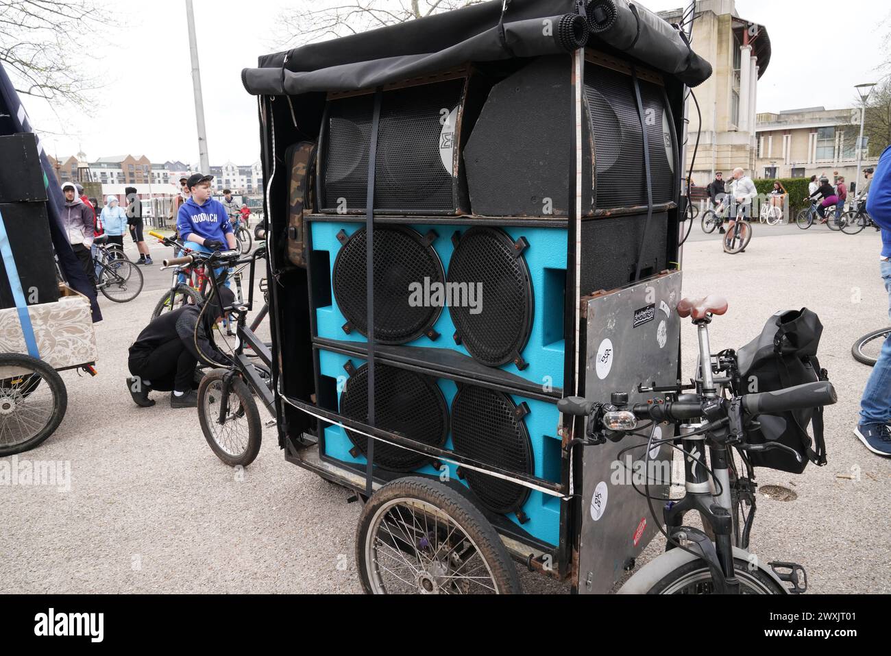 Bristol, 31st March, 2023, UKDrum & Bass On The Bike thousands of