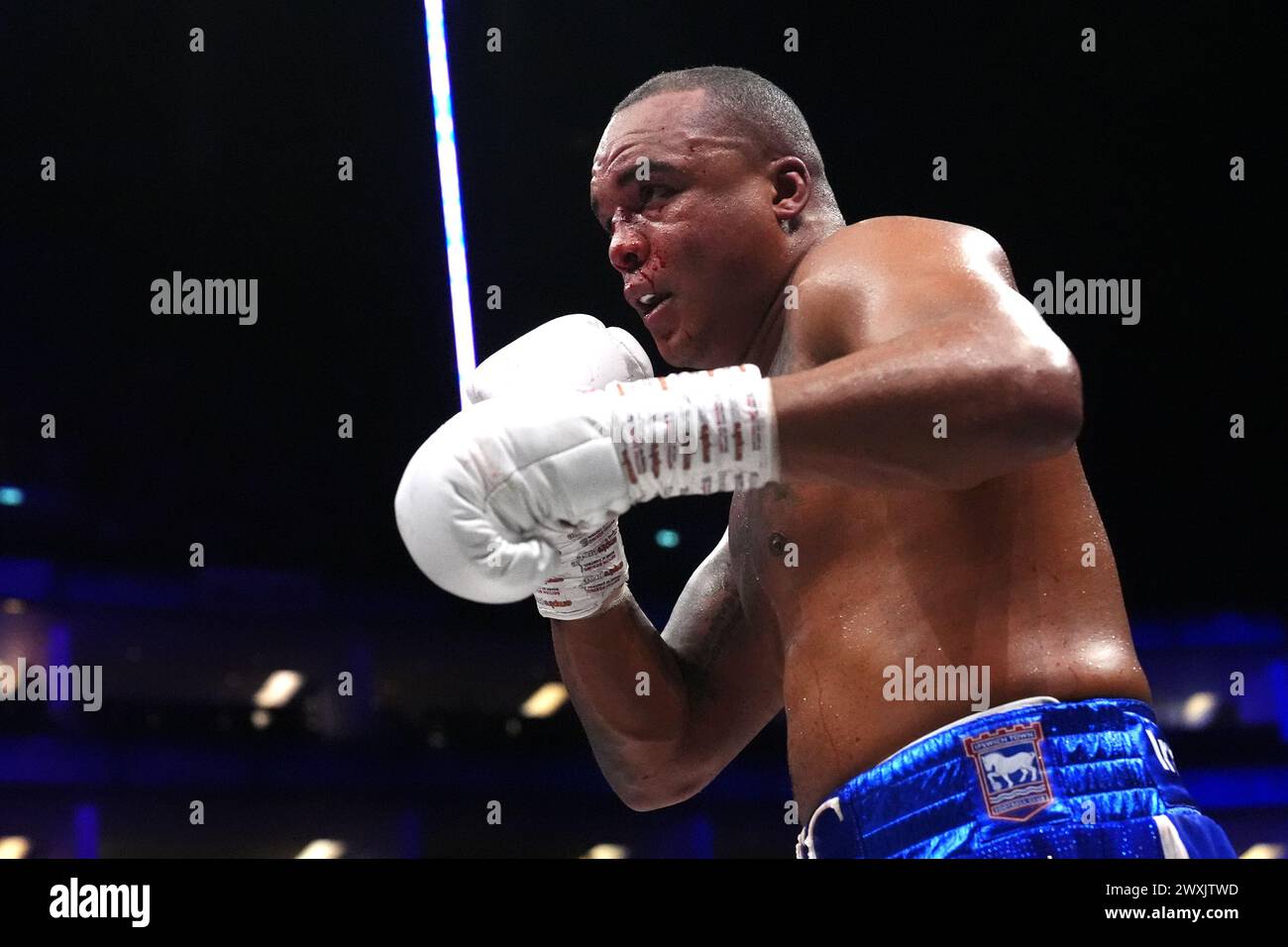 Fabio Wardley in action against Frazer Clarke (not pictured) during ...