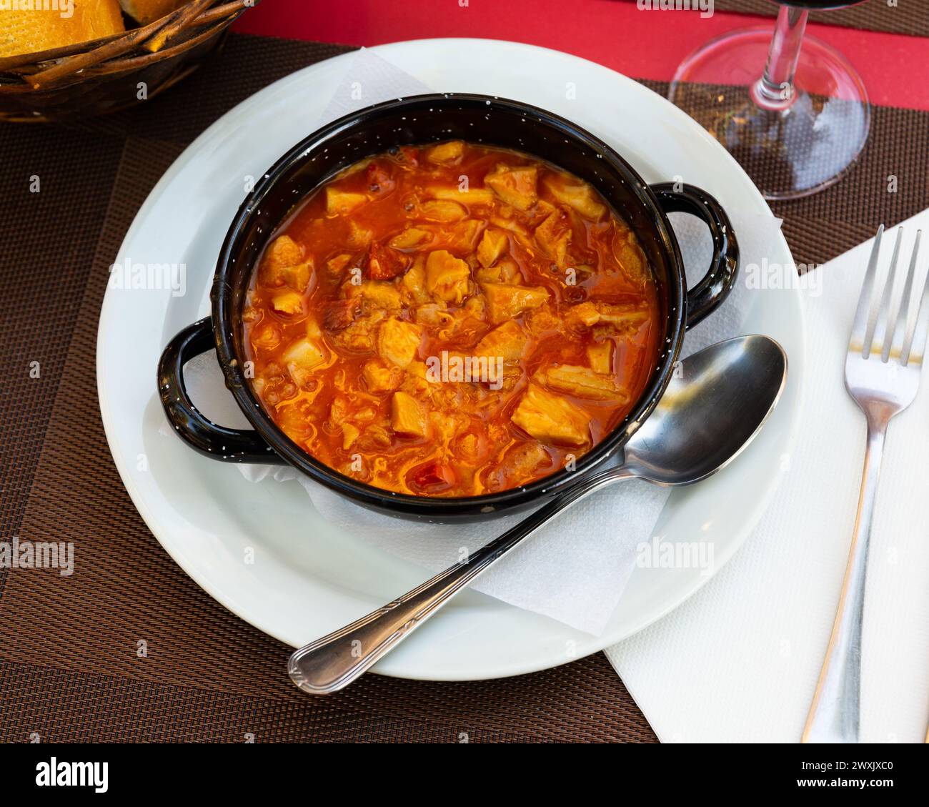 Spicy callos of tripe with vegetables, chorizo and chickpeas Stock ...