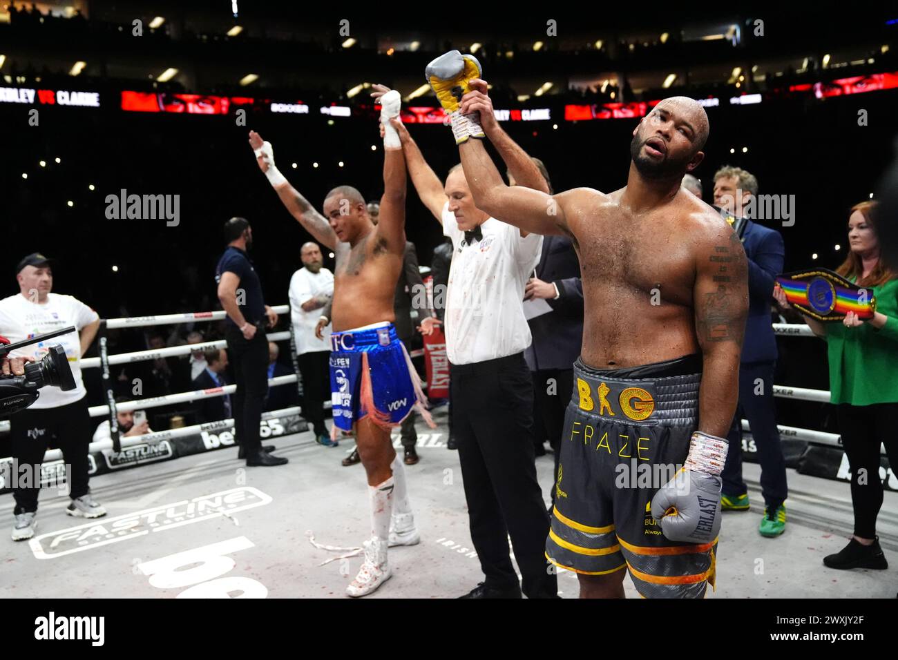 Frazer Clarke appears dejected after his fight against Fabio Wardley ...