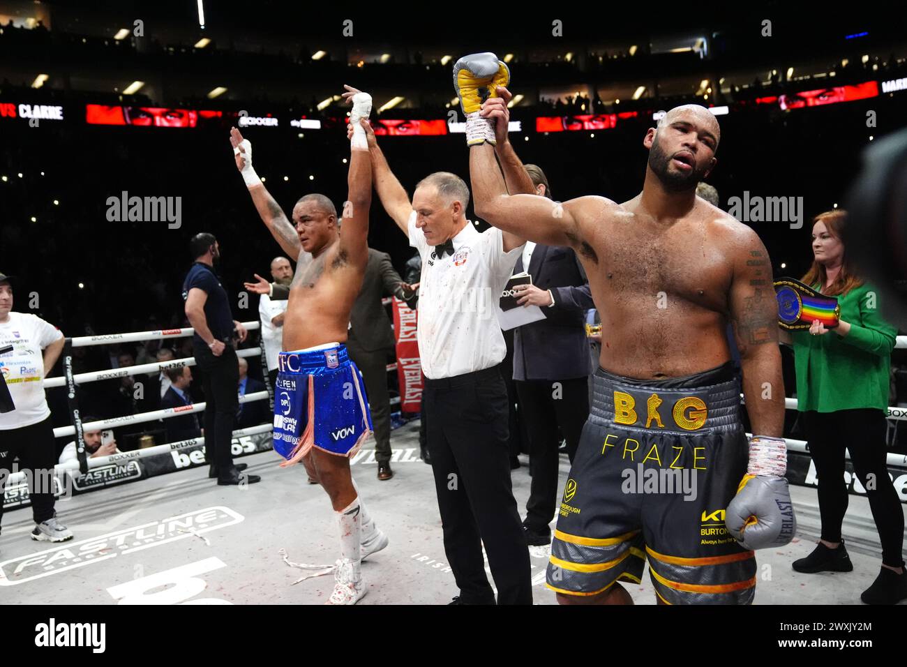 Frazer Clarke appears dejected after his fight against Fabio Wardley ...