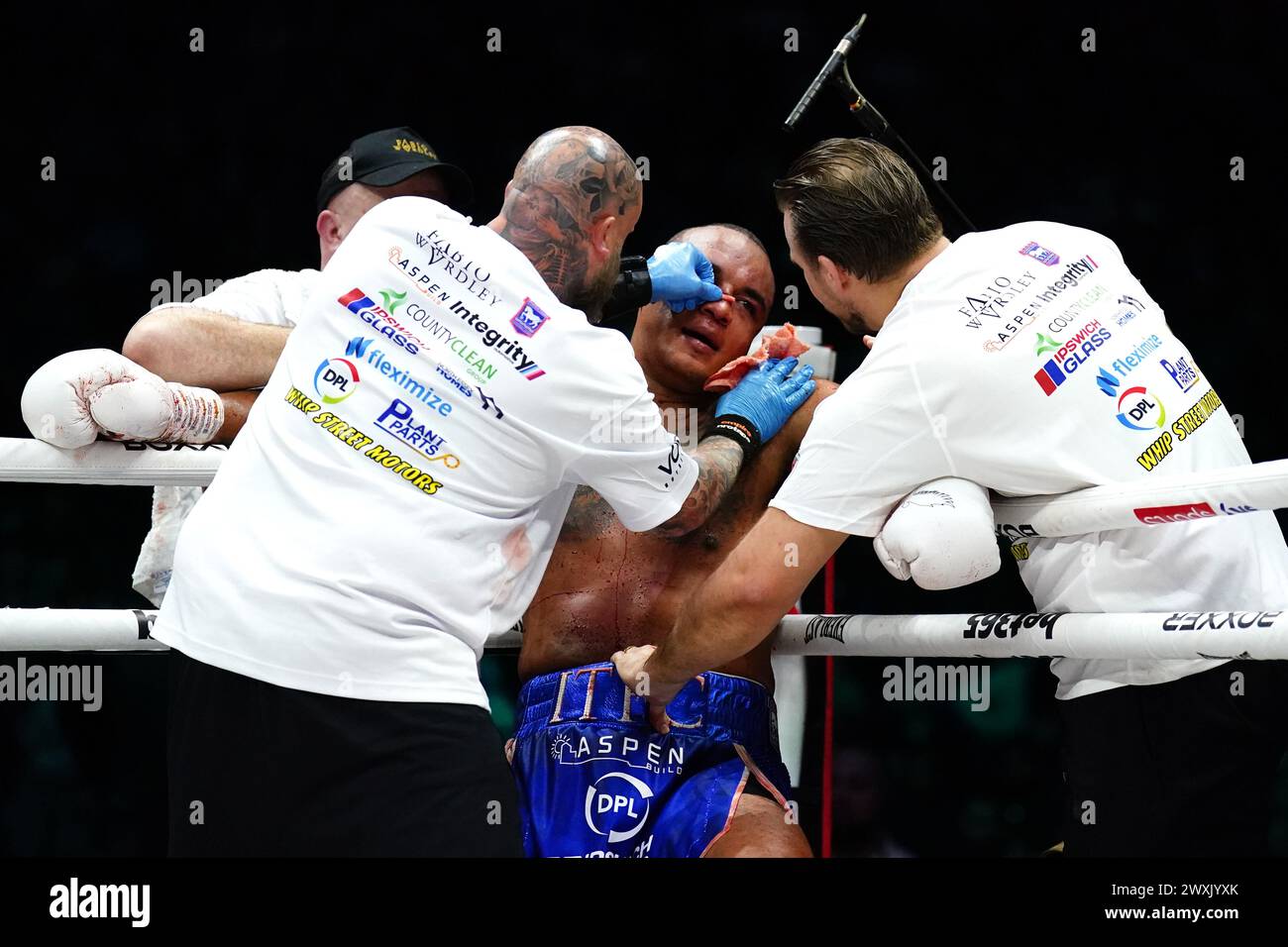 Fabio Wardley in action against Frazer Clarke (not pictured) during ...