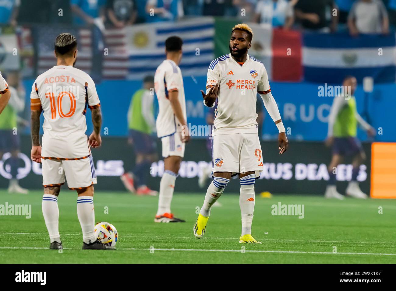 Charlotte, Nc, USA. 30th Mar, 2024. FC Cincinnati Attacker AARON BOUPENDZA plays against the Charlotte FC during the Charlotte FC Vs FC Cincinnati match at Bank of America Stadium in Charlotte, NC. The game ends in a 1-1 draw. (Credit Image: © Walter G Arce Sr Grindstone Medi/ASP) EDITORIAL USAGE ONLY! Not for Commercial USAGE! Stock Photo