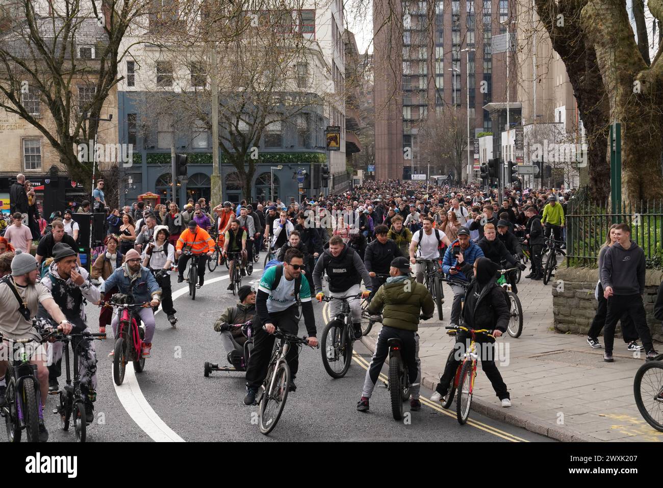 Bristol, 31st March, 2023, UKDrum & Bass On The Bike thousands of