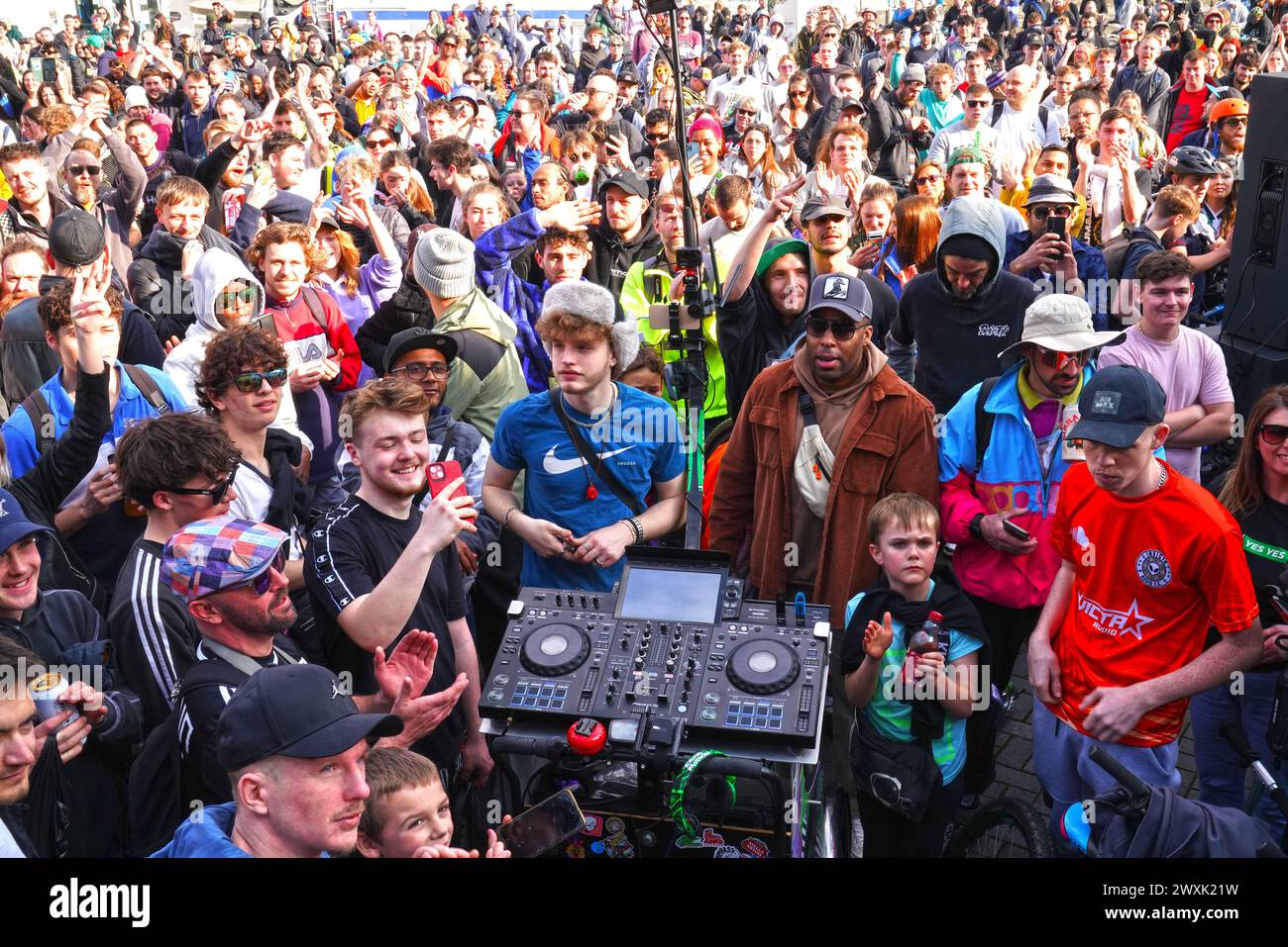 Bristol, 31st March, 2023, UKDrum & Bass On The Bike thousands of