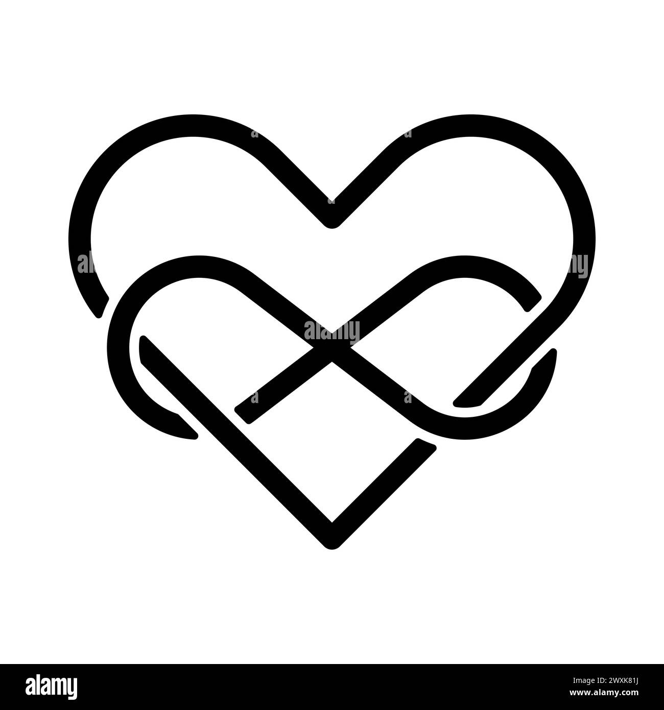 Infinite love concept. Eternal affection symbol. Infinity heart sign