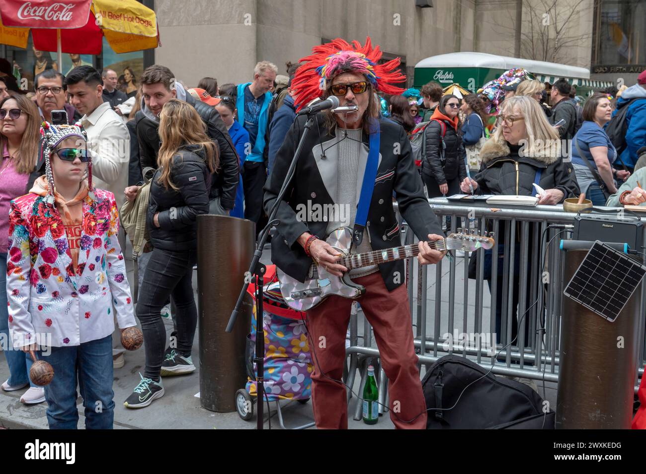 NEW YORK, NEW YORK MARCH 31 A man preforms at the Easter Parade and
