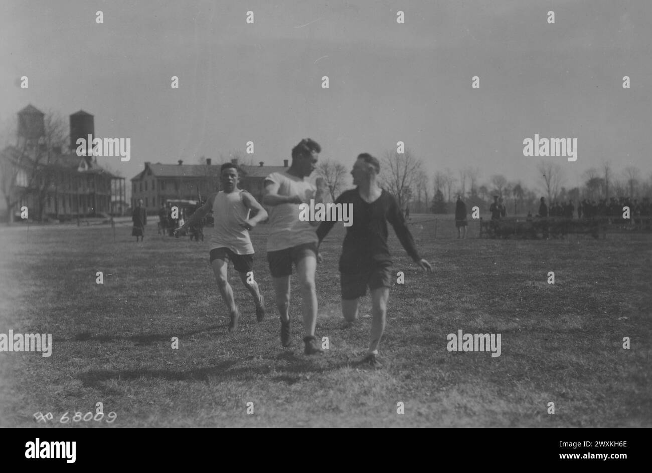 Field Meet, Fort Washington, MD. Competitiors in the 100 Yard dash ca. 1920 Stock Photo