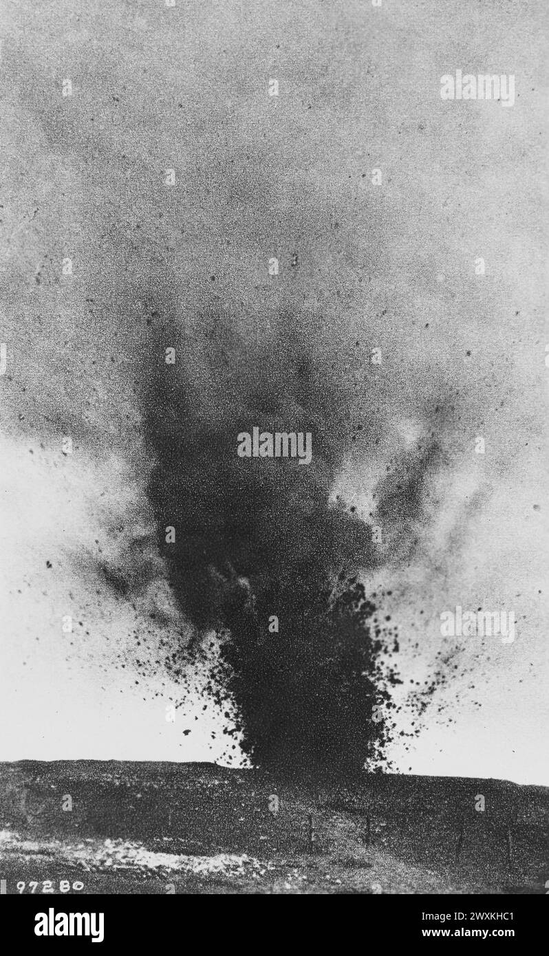 World War I Photos: High Explosive Shell Bursting. Somme, 1916 Stock ...