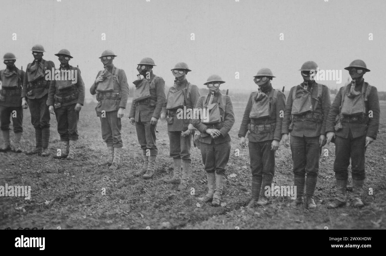 Marines wearing gas masks Black and White Stock Photos & Images - Alamy