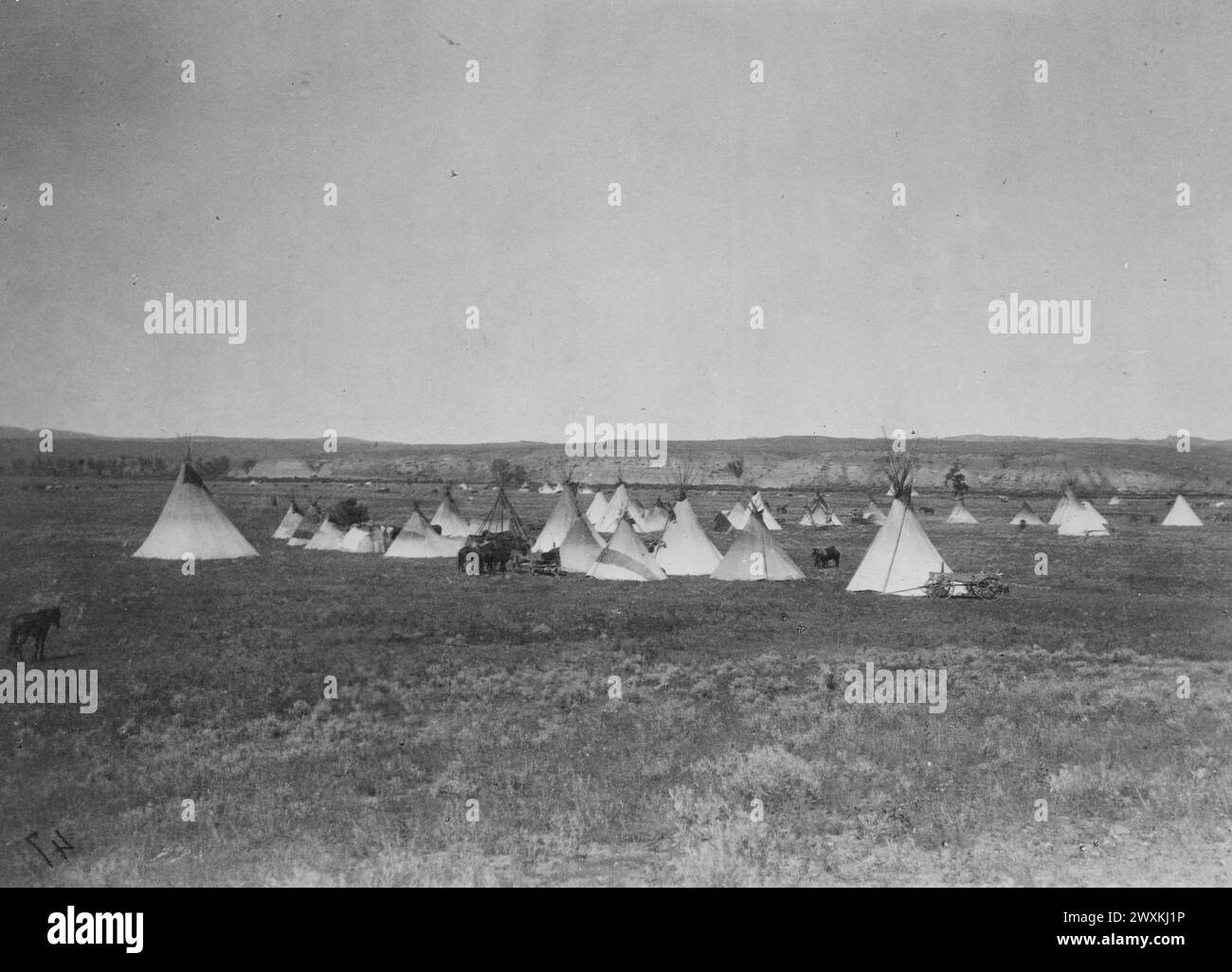 Photograph of Crow Indian Camp in Montana ca. 1897 Stock Photo - Alamy