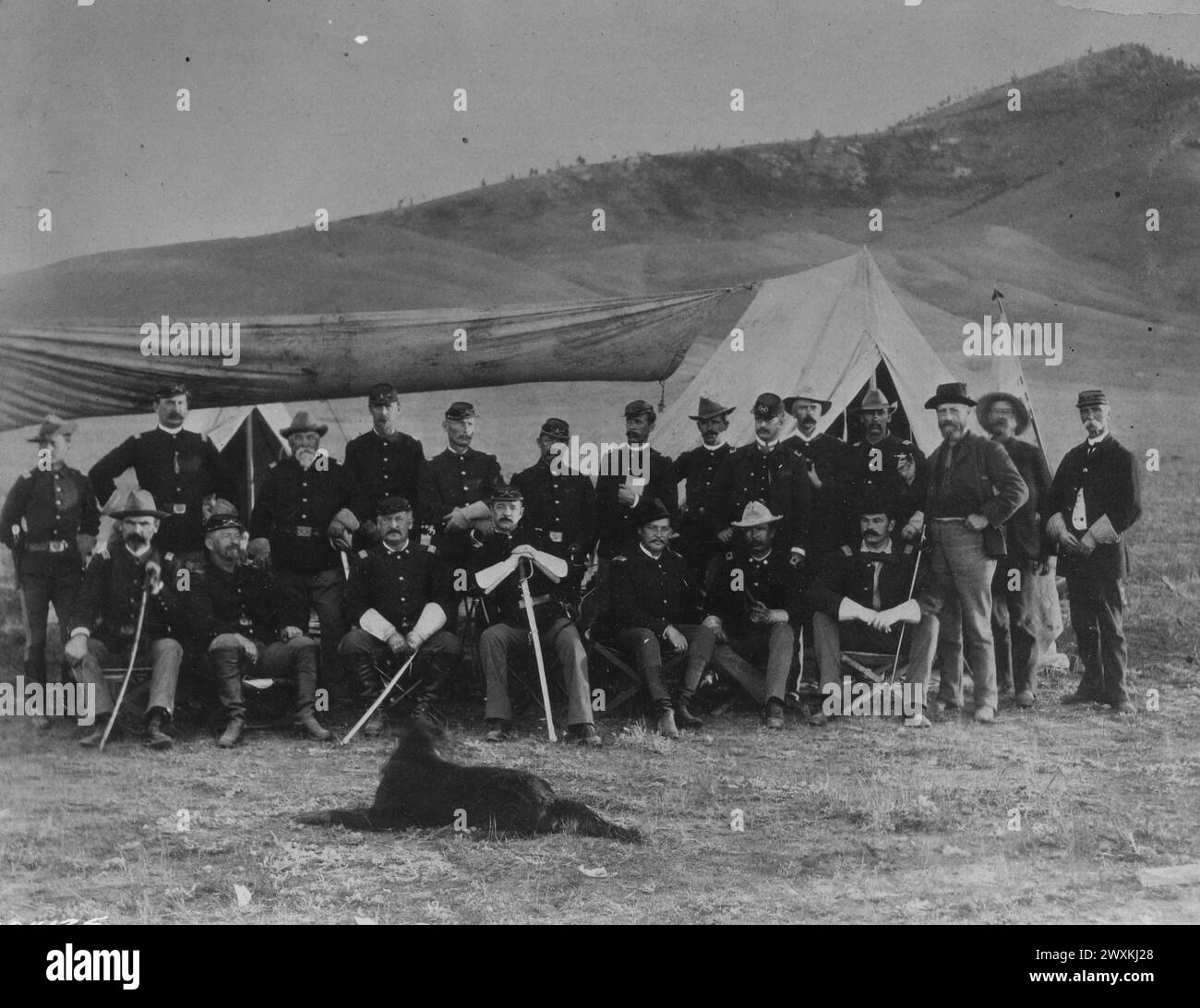U.S. Army; 1st Cavalry Group photo taken in camp at Helena, Montana ca
