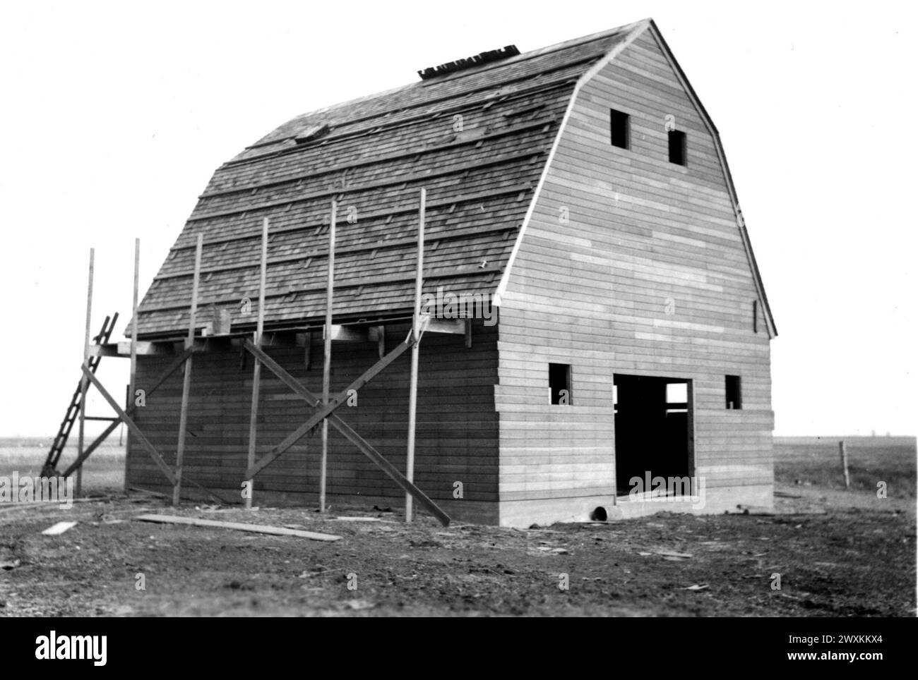 A barn being built on the SissetonWahpeton Oyate of the Lake Traverse