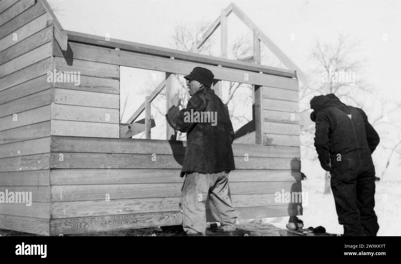 Original caption Indians Working on Poultry House on the SissetonWahpeton Oyate of the Lake
