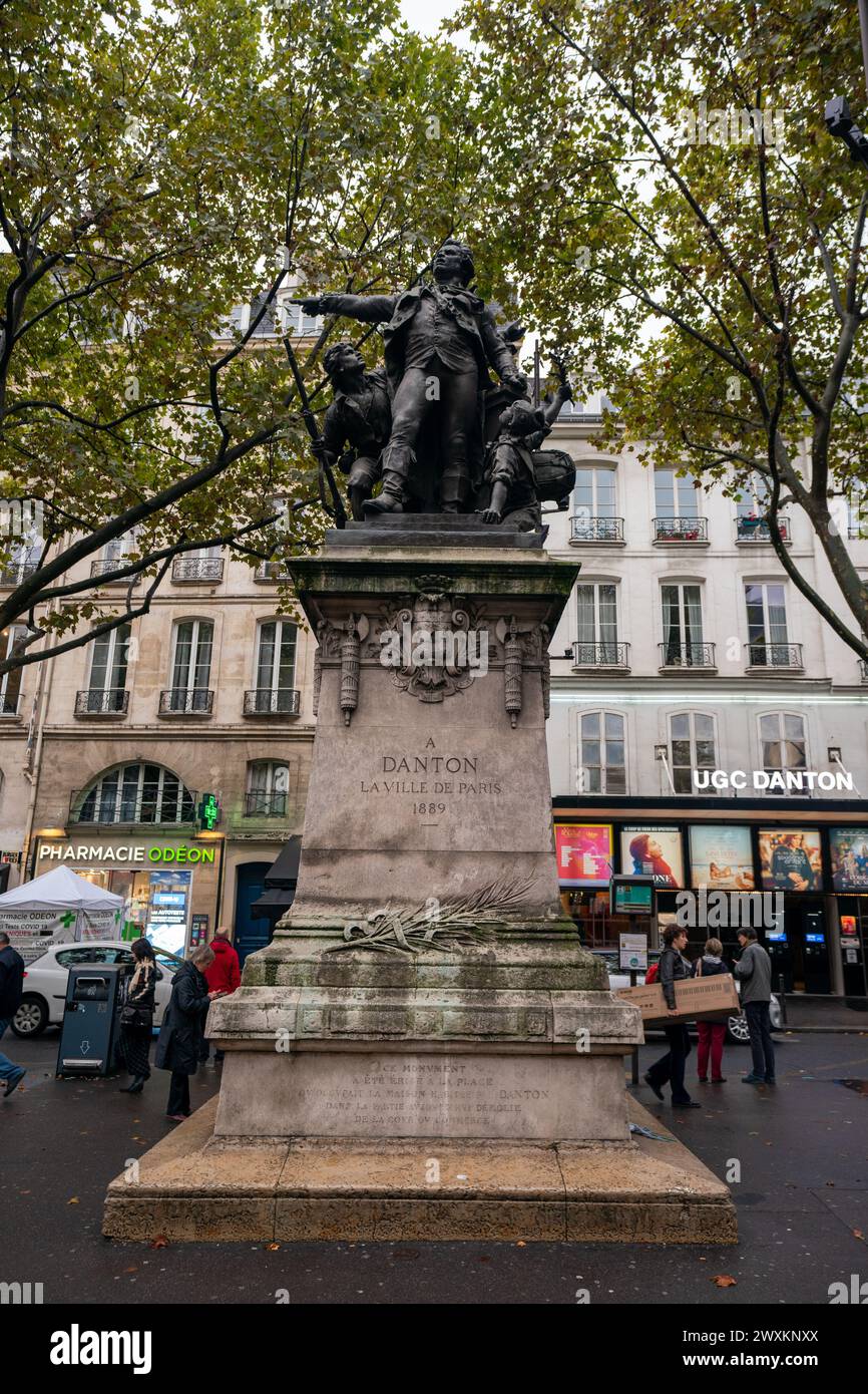 This statue, sculpted by Auguste Paris, depicts Georges Jacques Danton who was a leading figure in the early stages of the French Revolution. Stock Photo