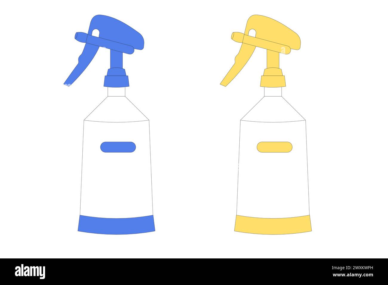 Spray gun isolated on white background. Trigger bottle. Vector flat ...