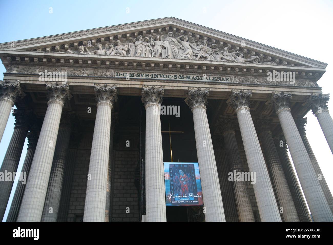 The Church of Sainte-Marie-Madeleine (église Sainte-Marie-Madeleine), a Catholic parish church on Place de la Madeleine in the 8th arrondissement of P Stock Photo