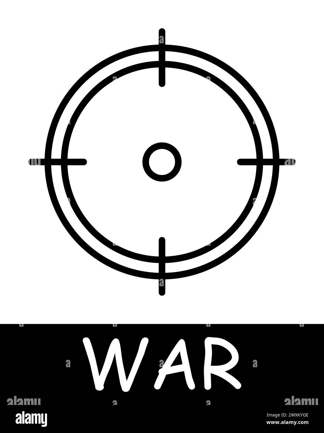 Sight line icon. Optics, distance, war, death, peace, weapons, victory ...