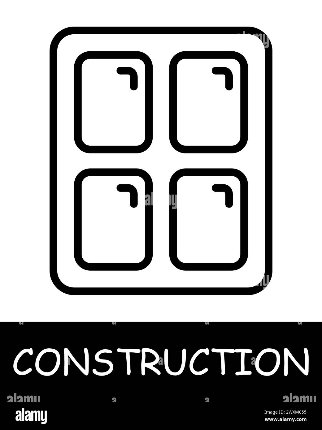 Window line icon. Glass, frame, construction, foreman, building, cement ...