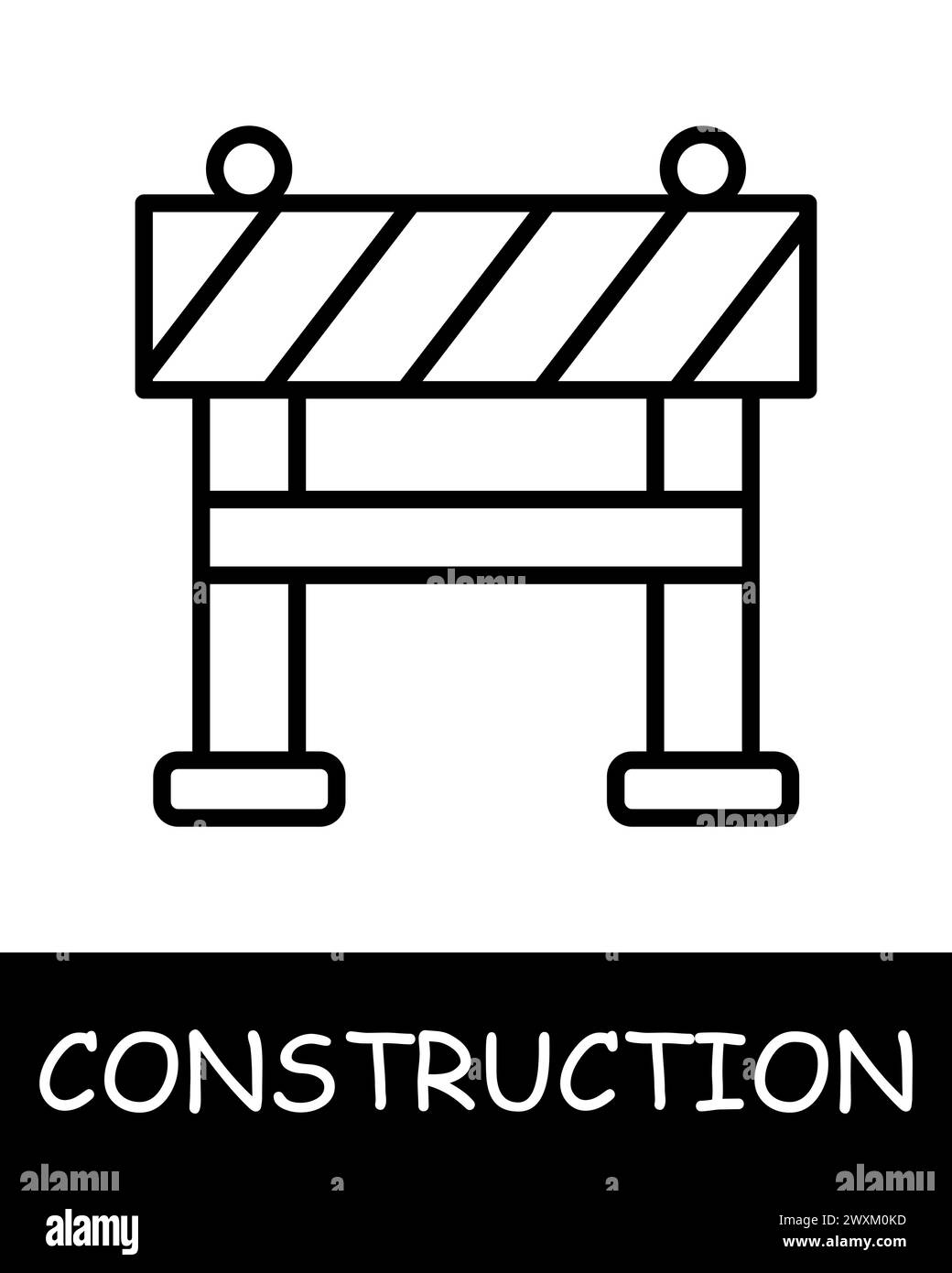 Limiter line icon. Safety precautions, moving, construction, foreman, building, cement, foundation, architecture, roof, project, work. Vector line ico Stock Vector