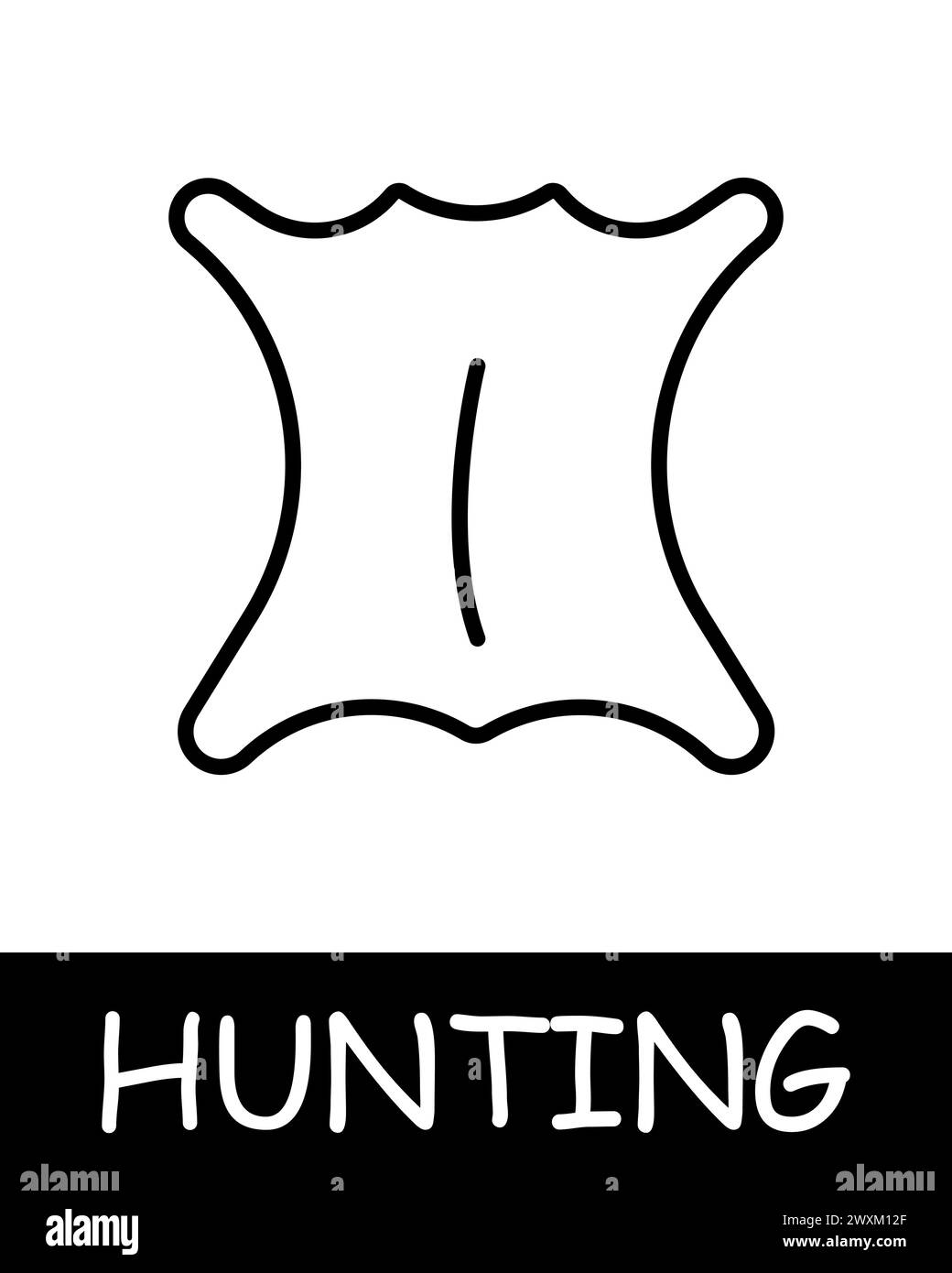 Skin line icon. Skinning, leather, hunting, game, fishing, prey, forest