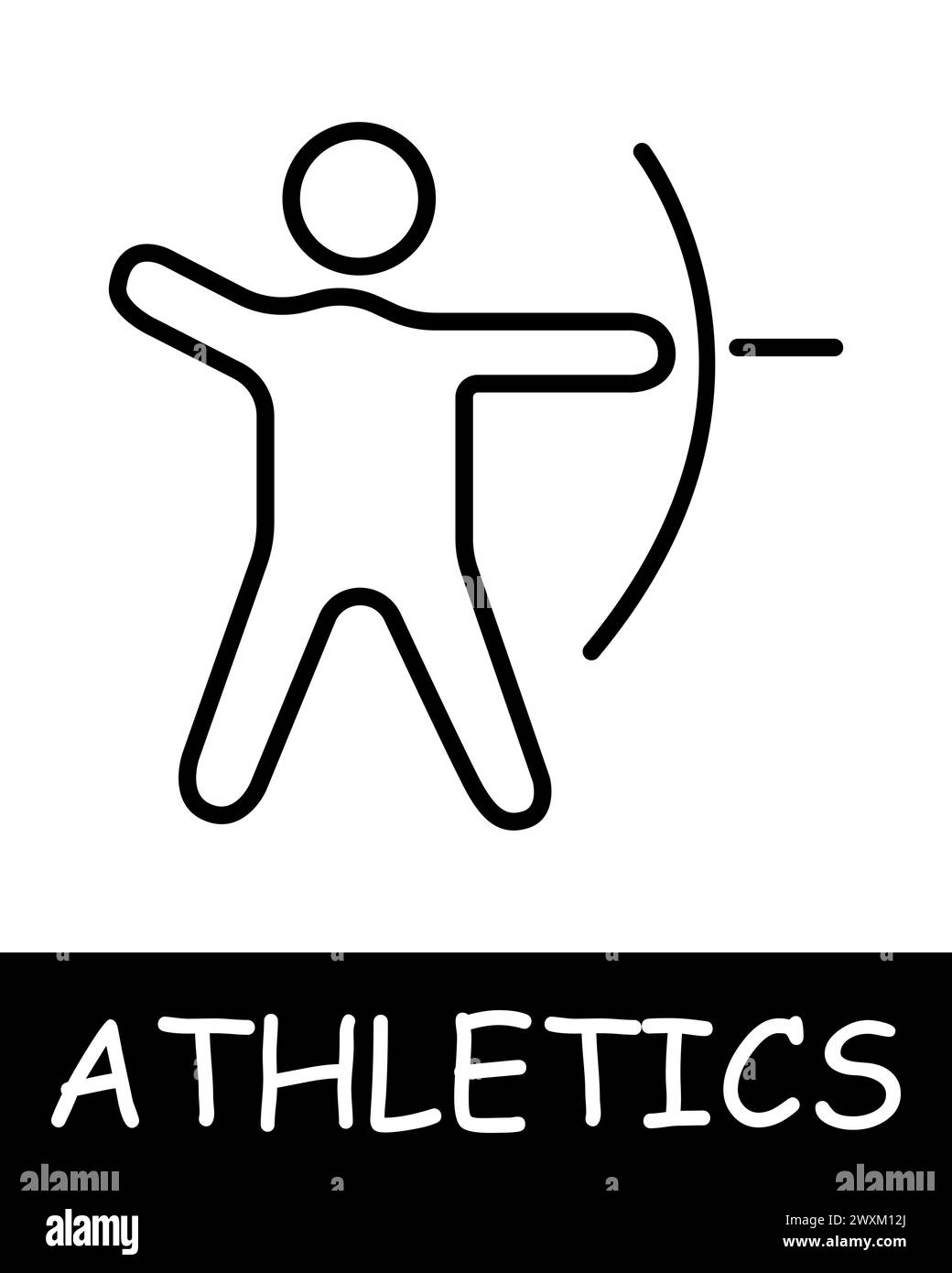 Archery line icon. Target, arrow, athletics, running, gymnastics ...
