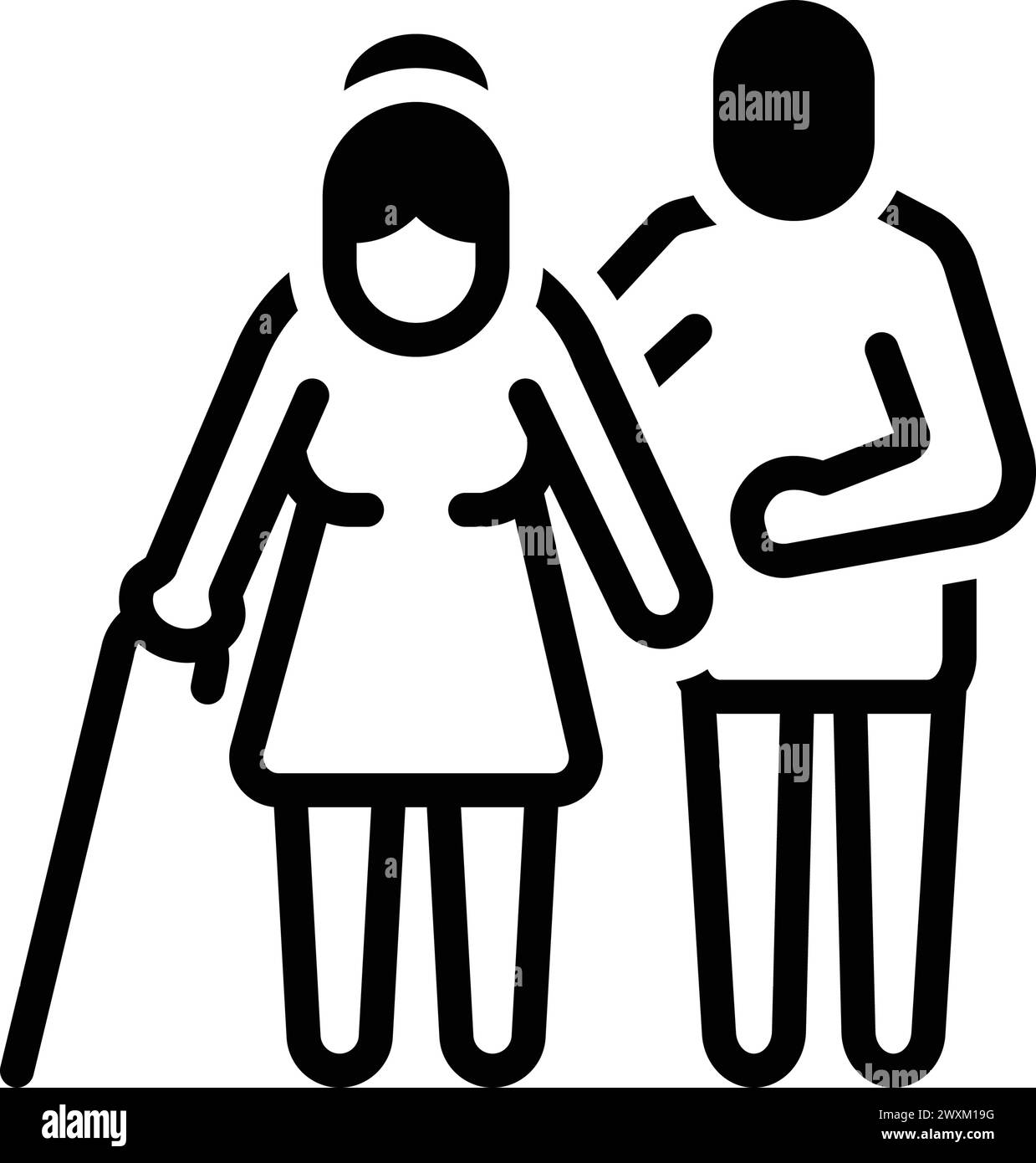 Icon for caregiver, caretaker Stock Vector