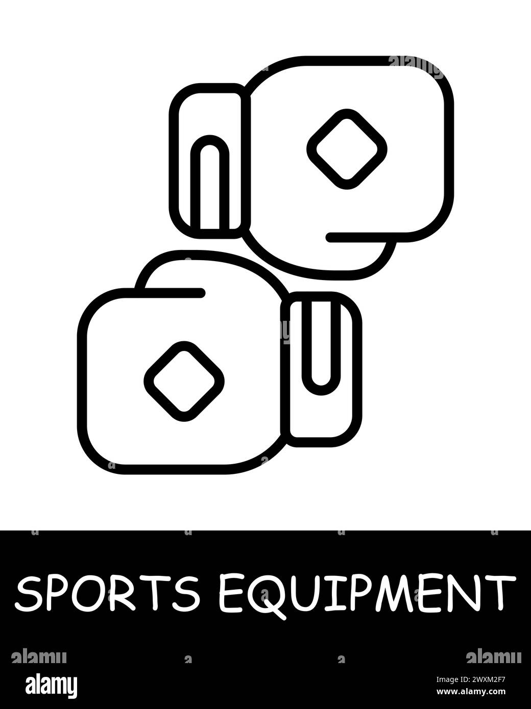 Boxing line icon. Sports equipment, hockey stick, basketball, tennis ...