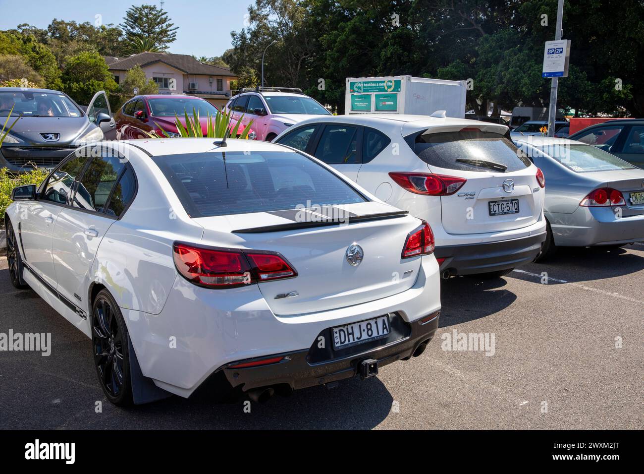 2016 model white Holden Commodore SV6 parked in a Sydney car park, NSW,Australia Stock Photo