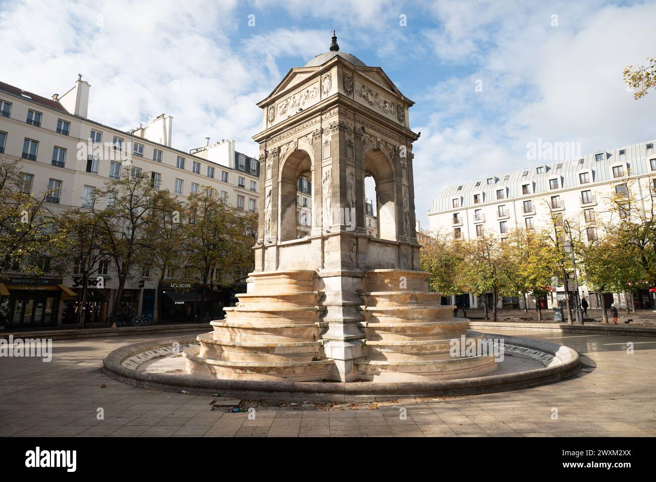 Fountain of innocents square in Paris, France Stock Photo