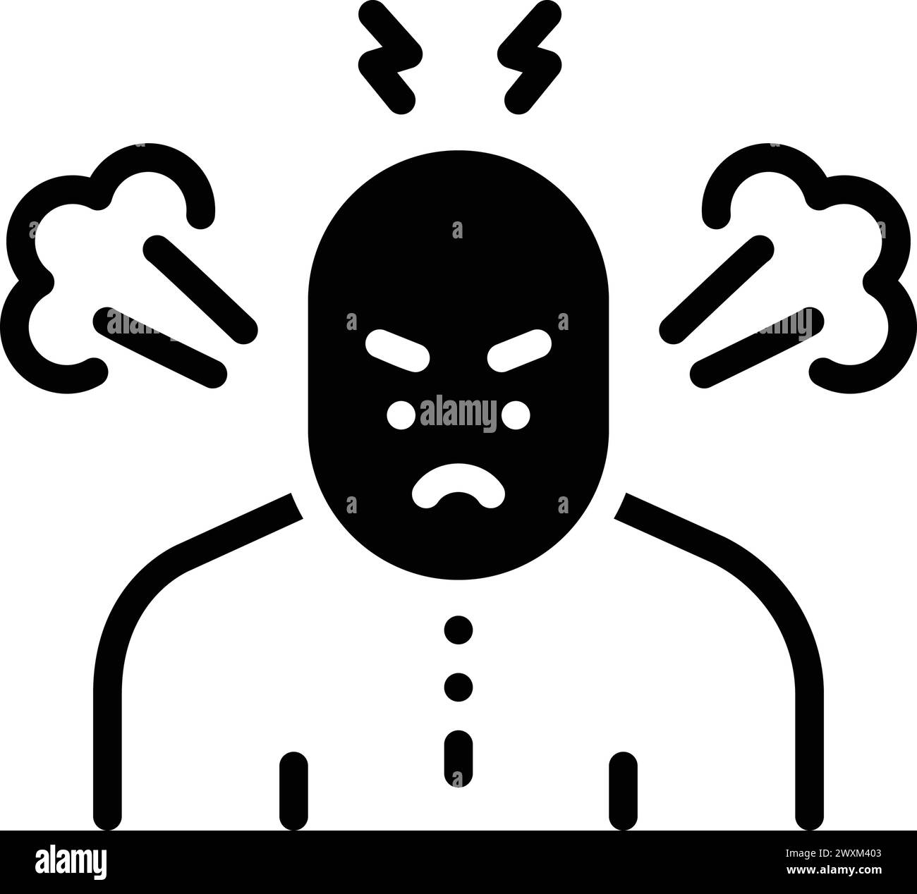 Icon for anger, furious Stock Vector