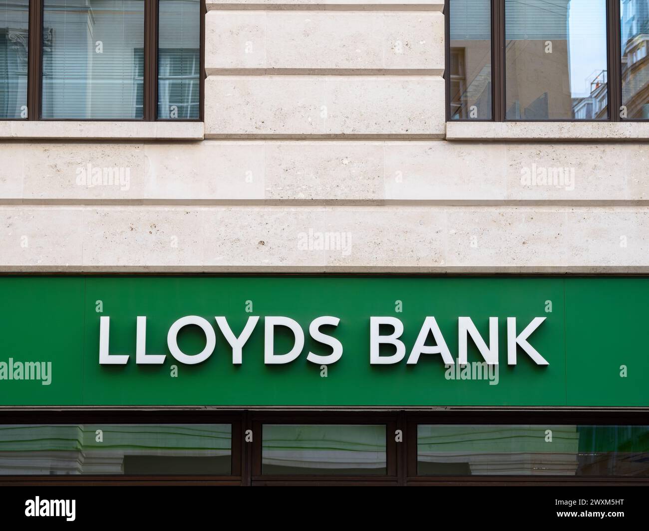 London, United Kingdom - February 26, 2024: Lloyds Bank is one of the oldest banking houses in Great Britain. Stock Photo
