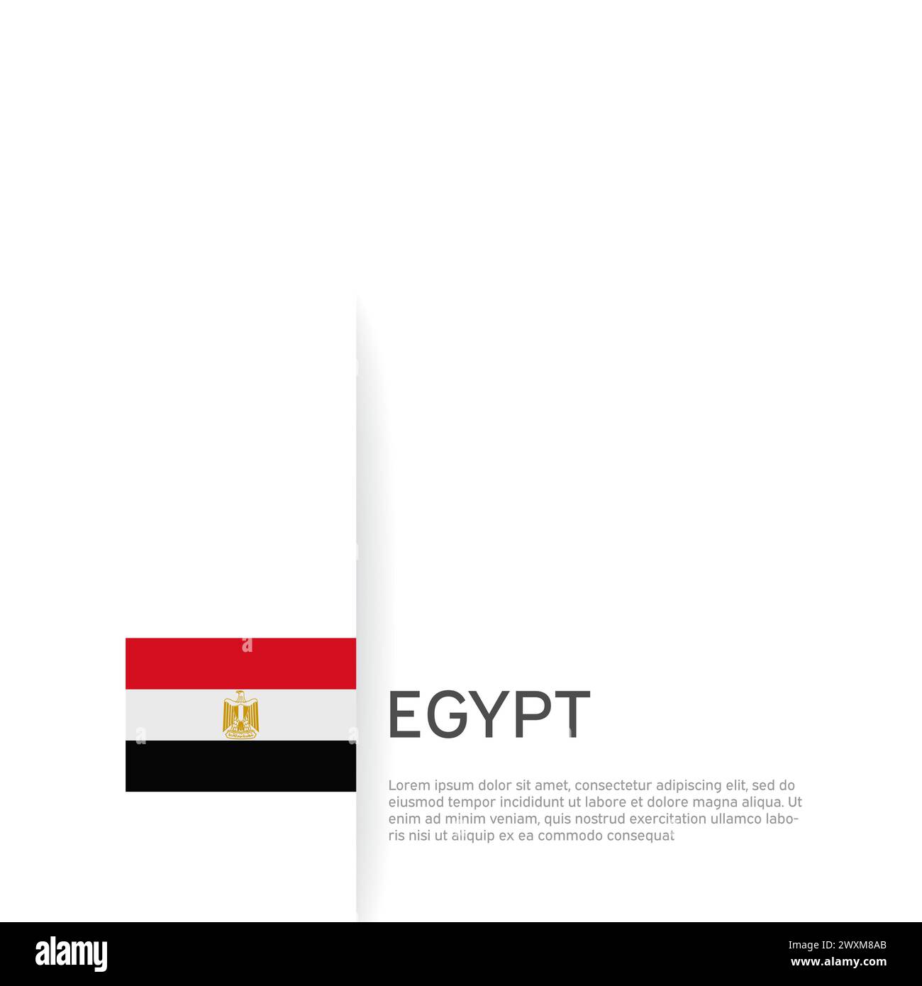 Egypt flag background. State patriotic egyptian banner, cover. Document template with egypt flag, white background. National poster. Business booklet Stock Vector