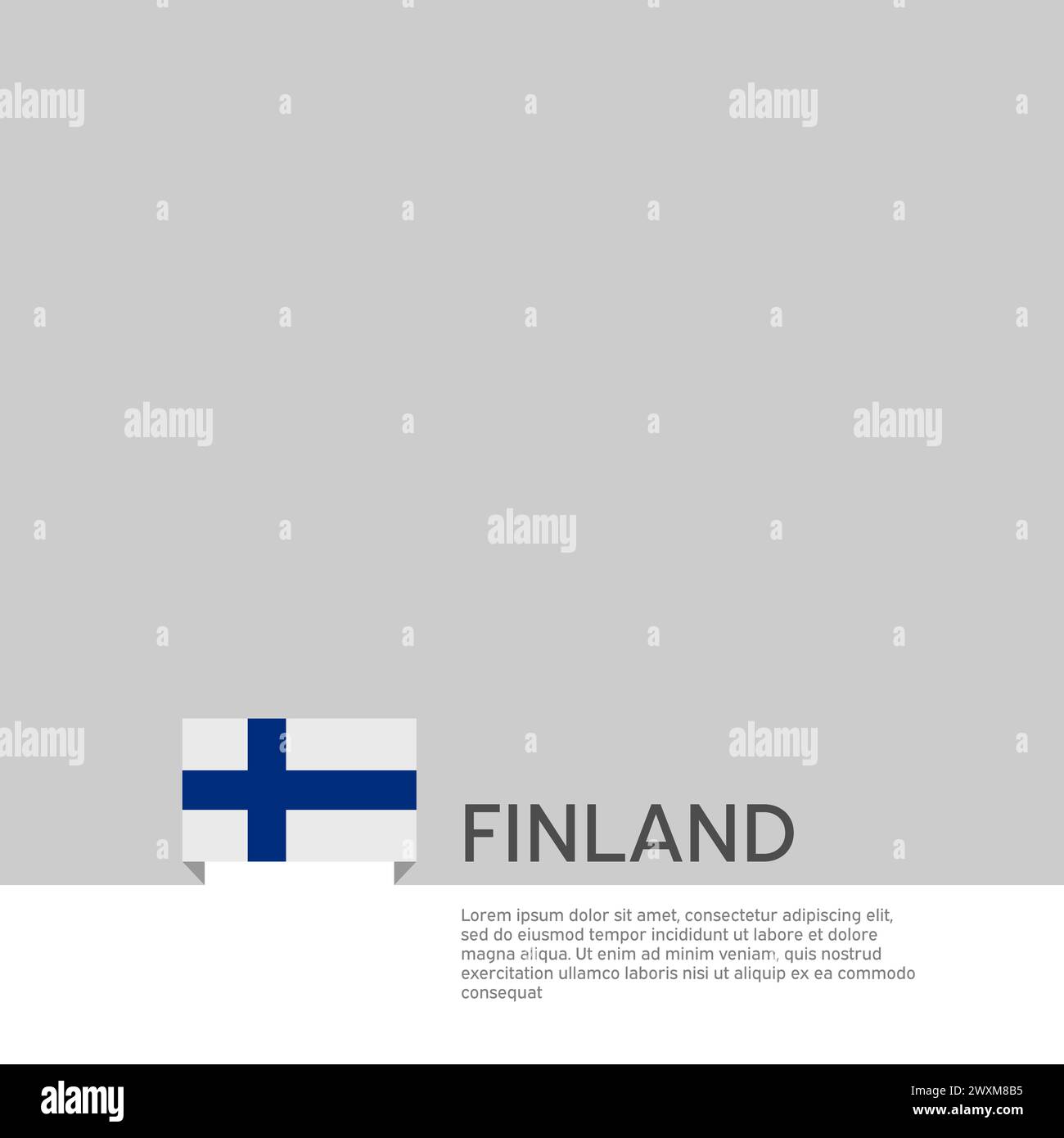 Finland flag background. State patriotic finnish banner, cover. Document template with finland flag on white background. National poster. Business Stock Vector