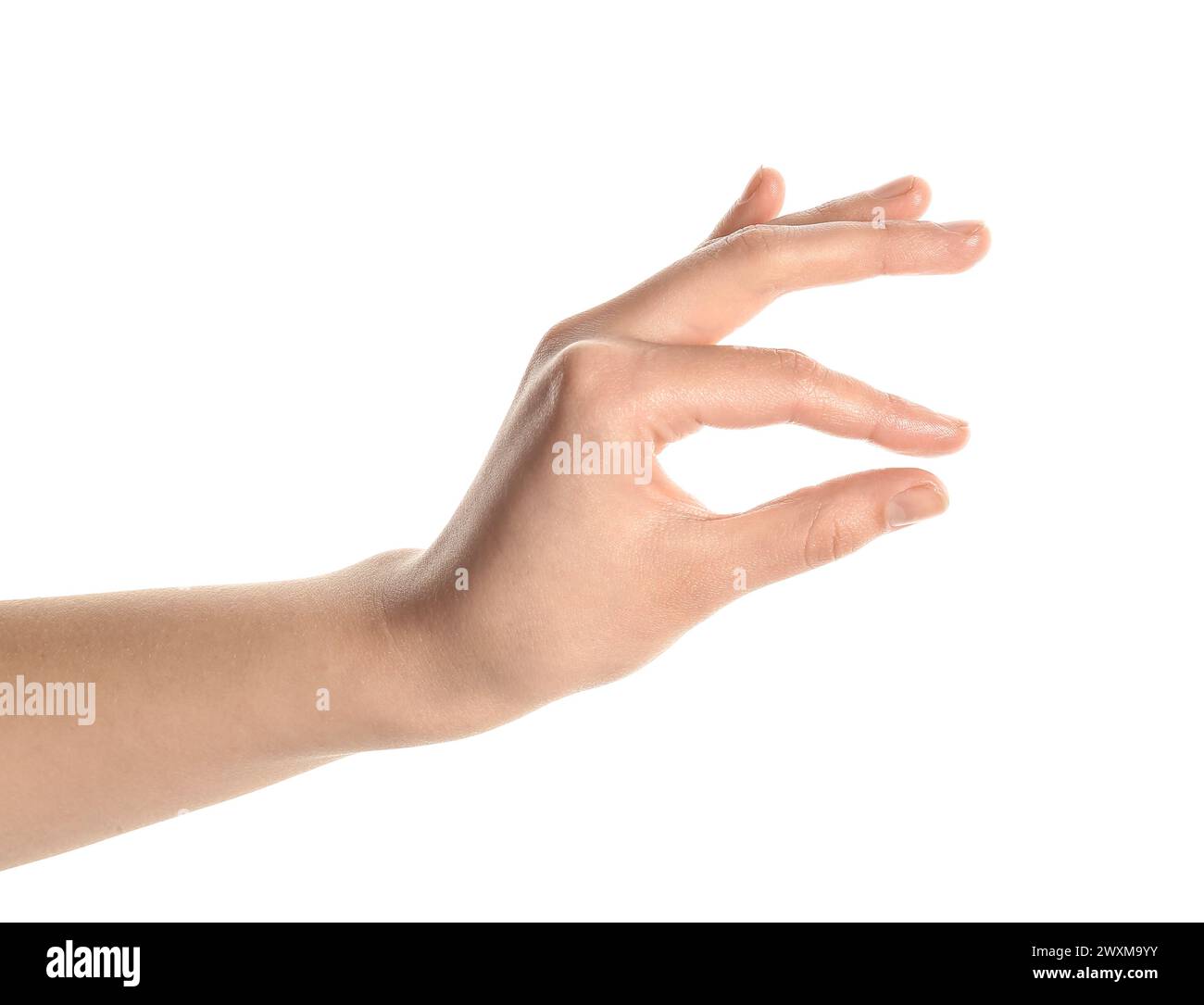 Woman holding sun on white background Stock Photo - Alamy