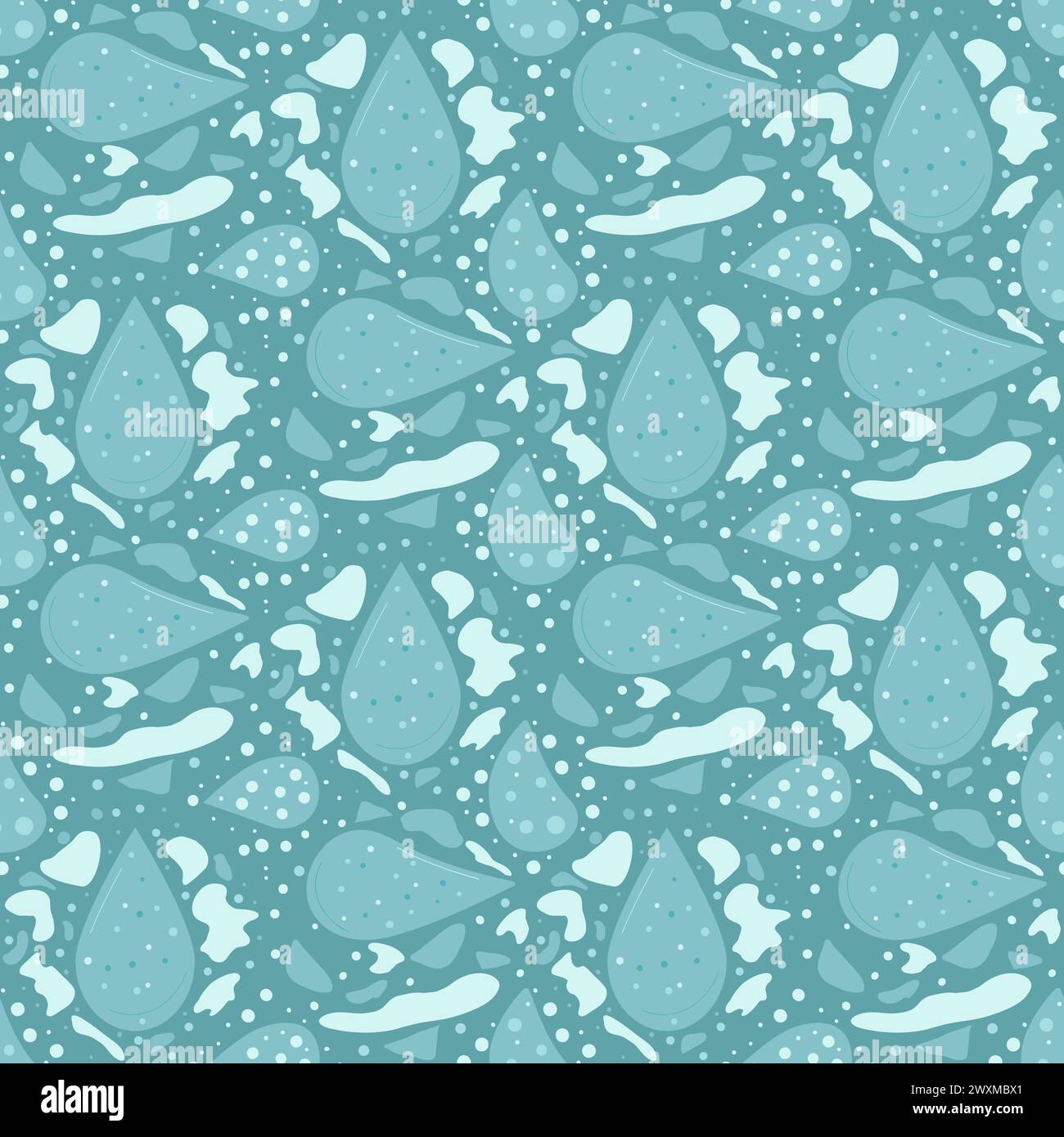 Water drops seamless pattern. Clean drink endless background. Vector ...