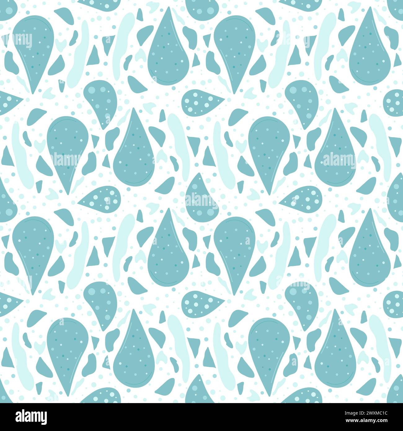 Water drops seamless pattern. Clean drink endless background. Vector ...