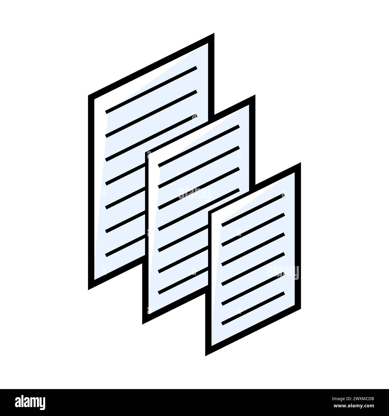 Sheets of paper icon in isometry. Image for website, app, logo, UI ...