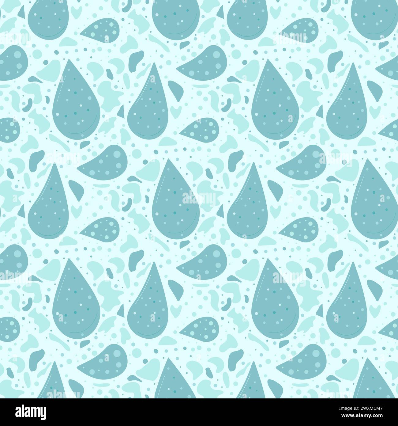 Water drops seamless pattern. Clean drink endless background. Vector ...