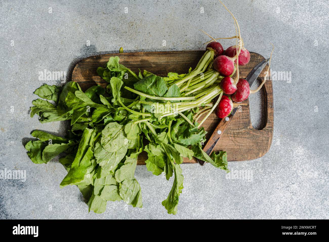 Fresh organic reddish vegetable on the table Stock Photo