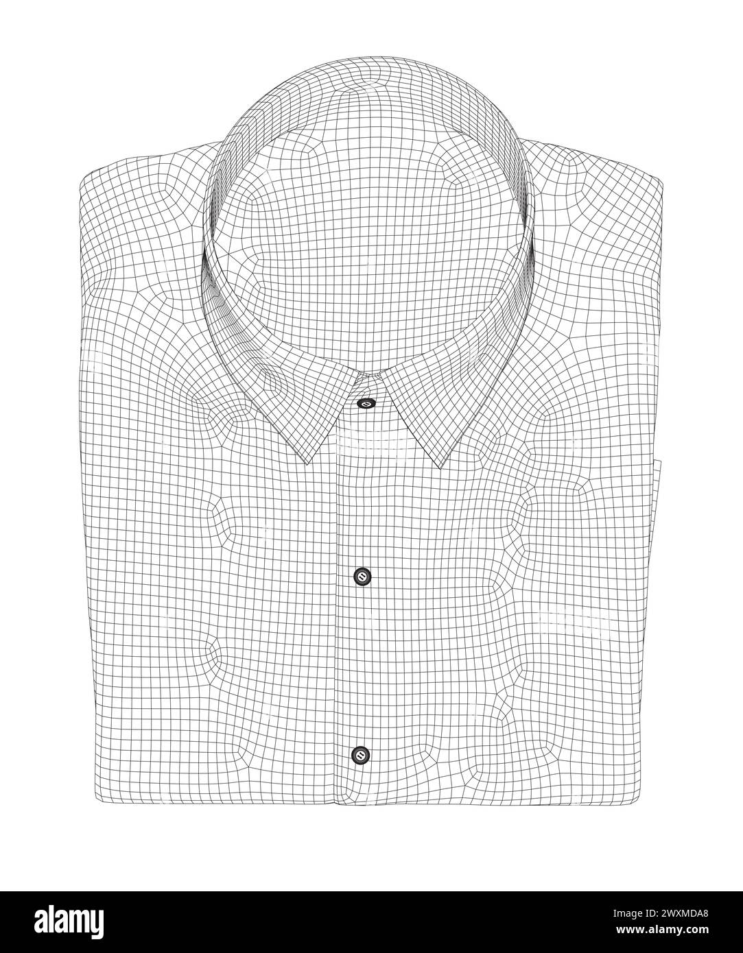 Folded shirt thin wireframe icon Modern vector Illustration of men #39 s