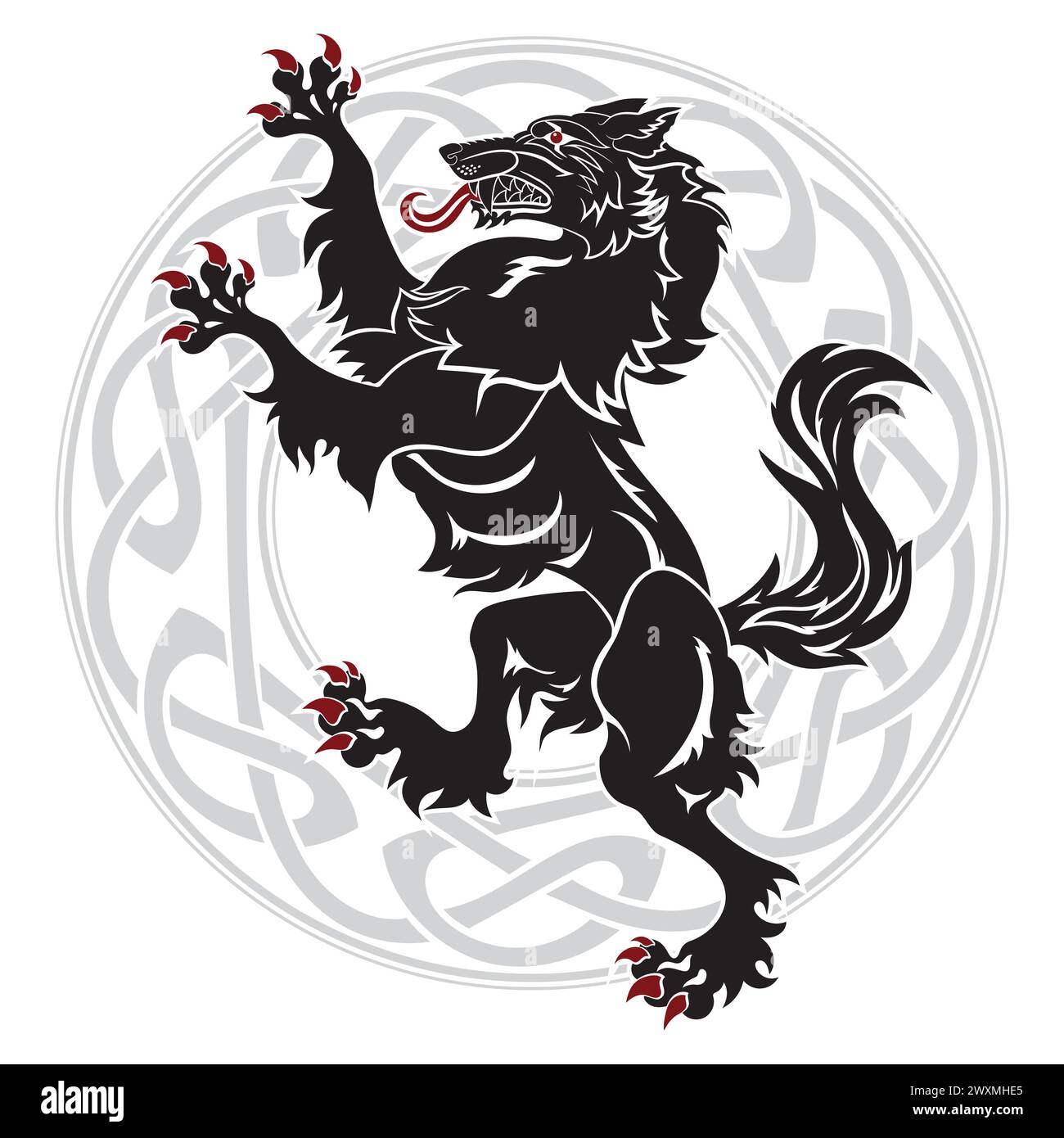 Design Werewolf and Celtic-Scandinavian ornament Stock Vector