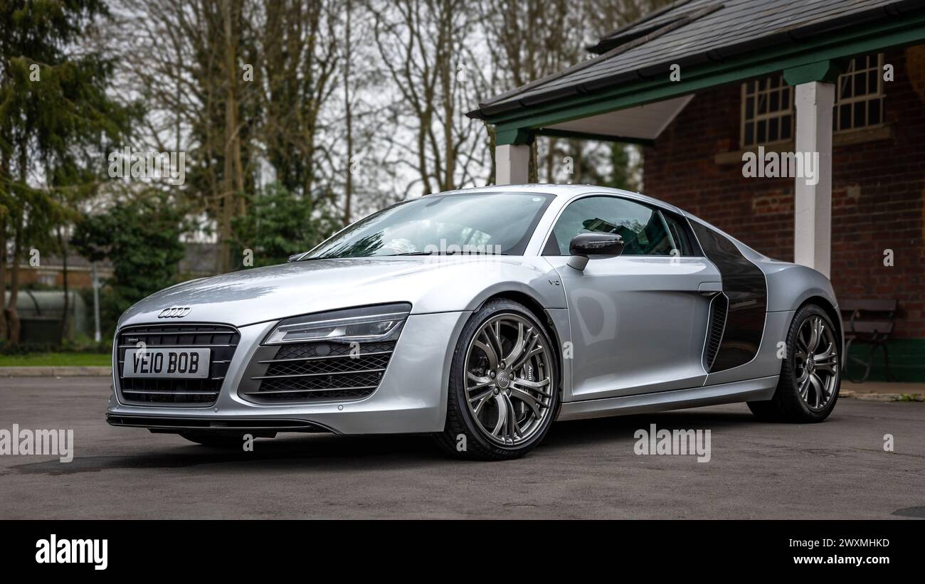 2013 Audi R8 Quattro V10, on display at the Motorsport assembly held at the Bicester Heritage Centre on the 31st March 2024. Stock Photo