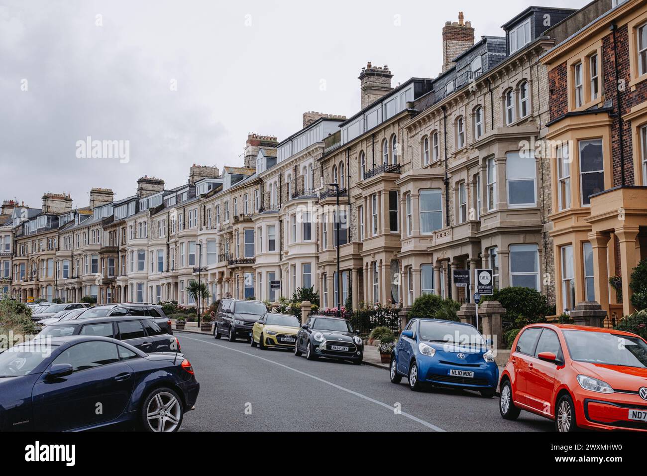 Tynemouth UK 5th August 2023 Tynemouth row of houses on the seafront