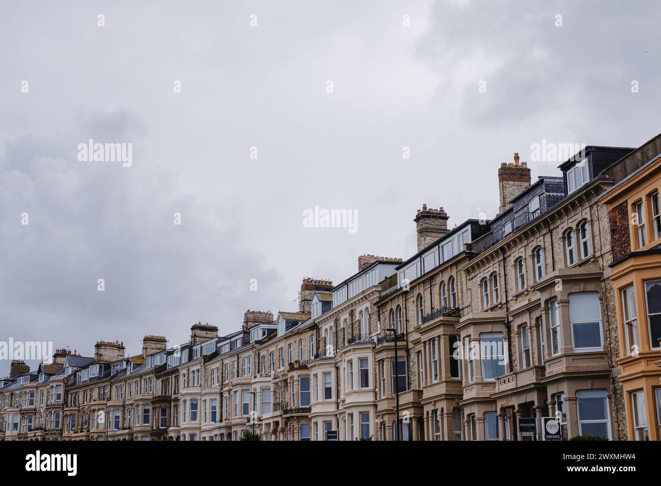 Tynemouth UK 5th August 2023 Tynemouth row of houses on the seafront